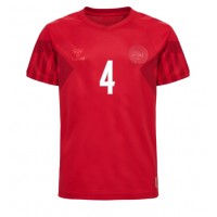 Koszulka piłkarska Dania Simon Kjaer #4 Strój Domowy MŚ 2022 tanio Krótki Rękaw